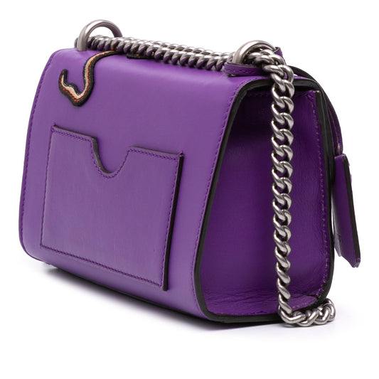 Gucci Small Embroidered Calfskin Tiger Strawberry Padlock Crossbody