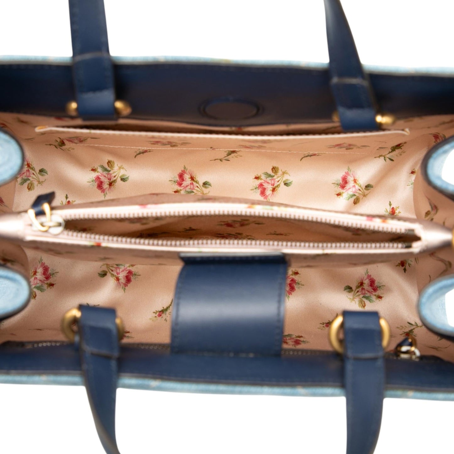 Gucci Small GG Marmont Matelasse Denim Pearly Satchel