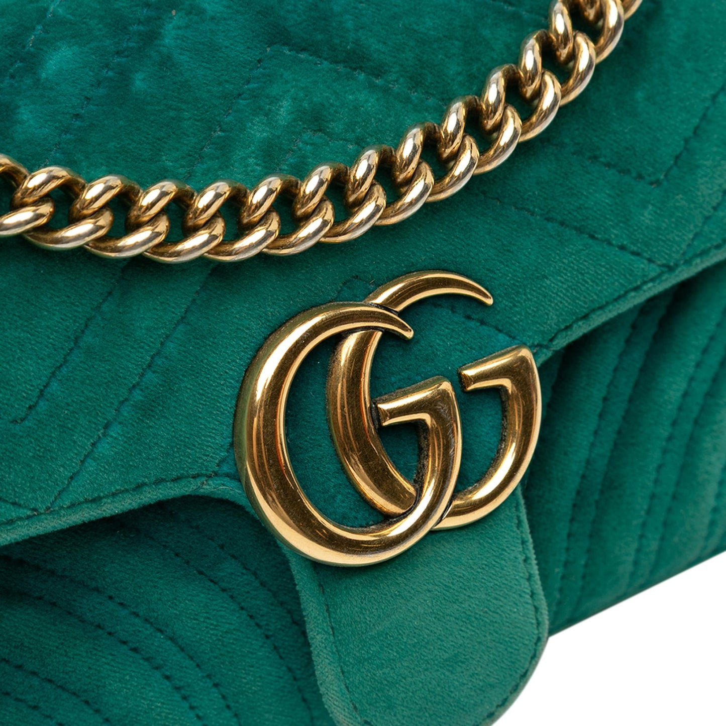 Gucci Small GG Marmont Matelasse Velvet Shoulder Bag
