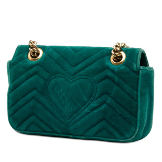 Gucci Small GG Marmont Matelasse Velvet Shoulder Bag