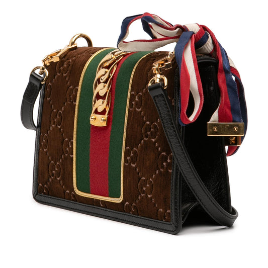 Gucci Small GG Velvet Sylvie Crossbody