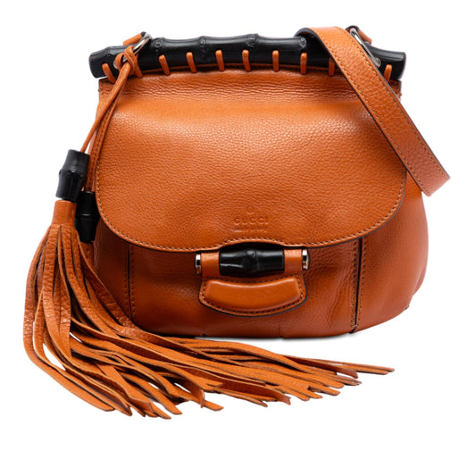 Gucci Small Leather Bamboo Nouveau Fringe Crossbody