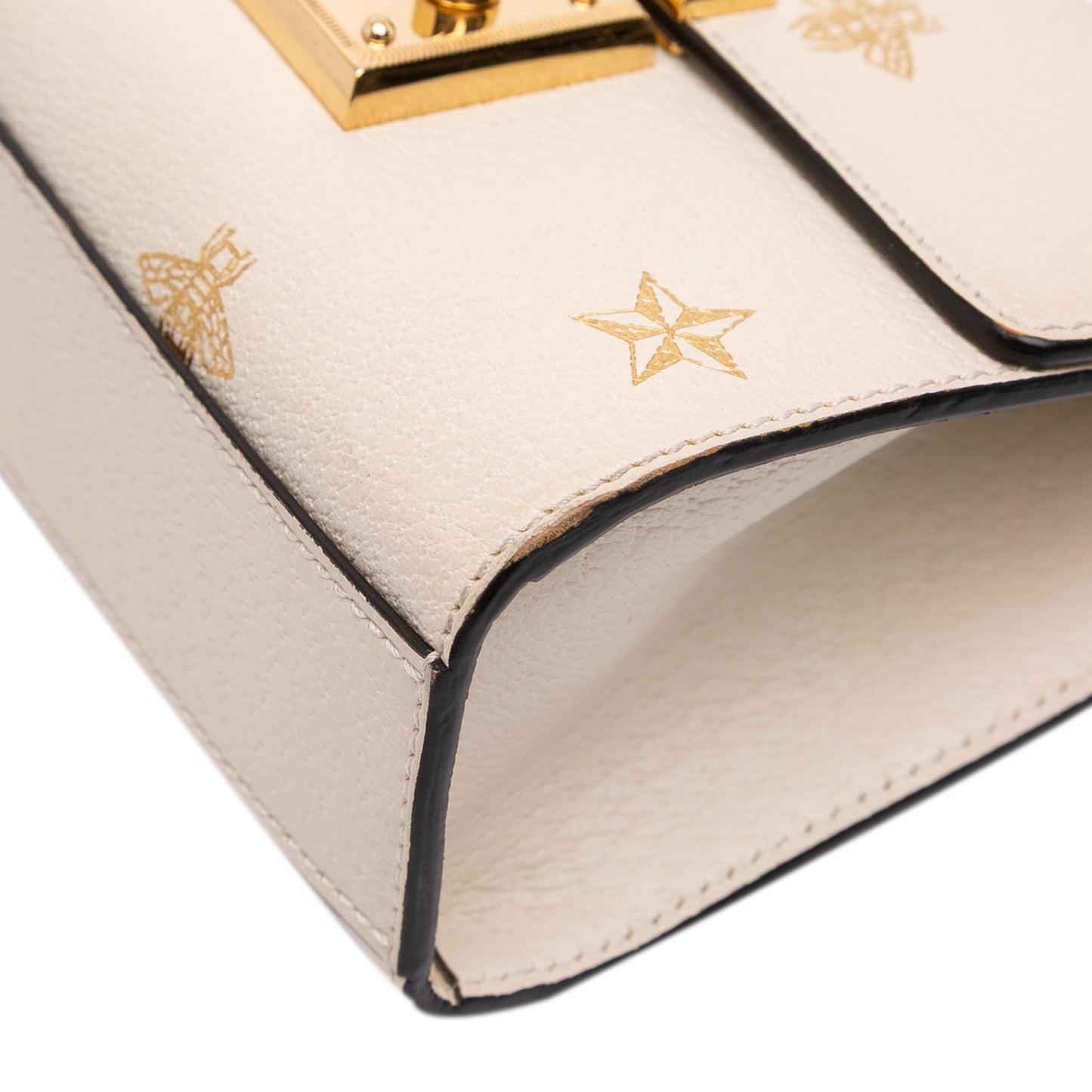 Gucci Small Leather Bee Star Padlock Crossbody