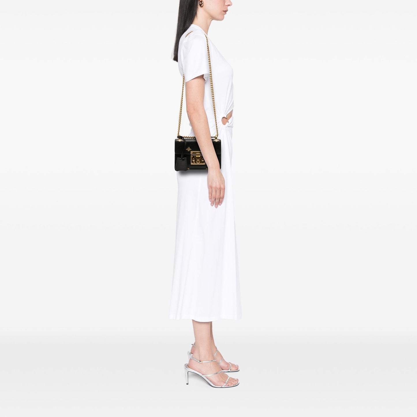 Gucci Small Leather Bee Star Padlock Crossbody