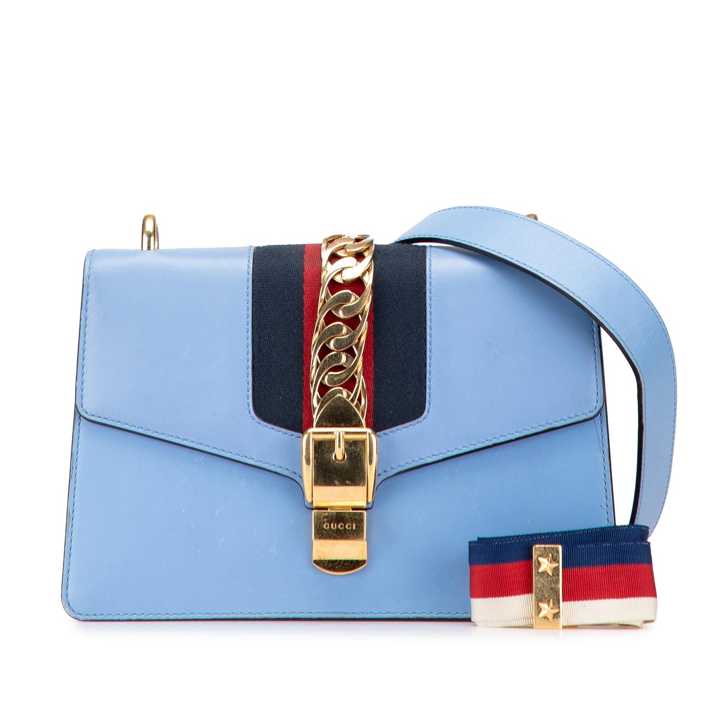 Gucci Small Leather Sylvie Web Satchel