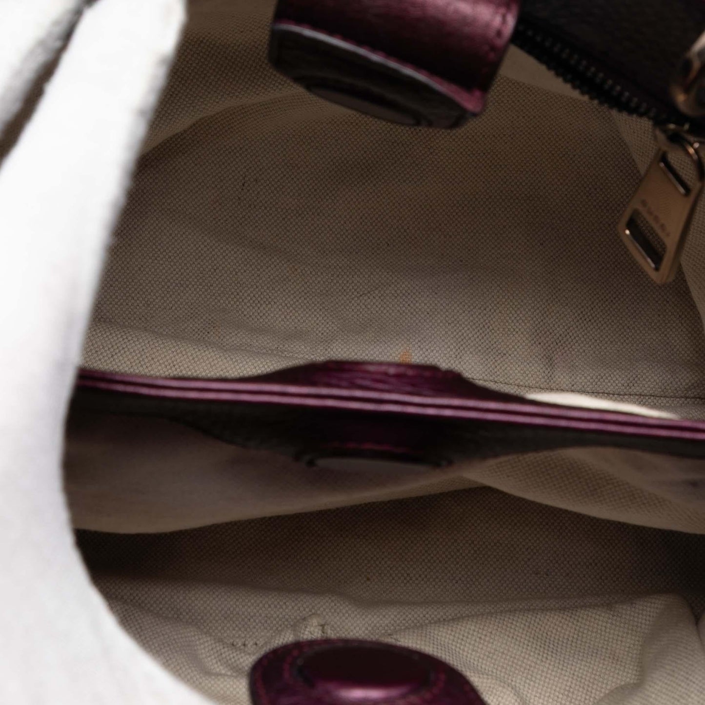 Gucci Small Metallic Calfskin Bamboo Shopper Satchel