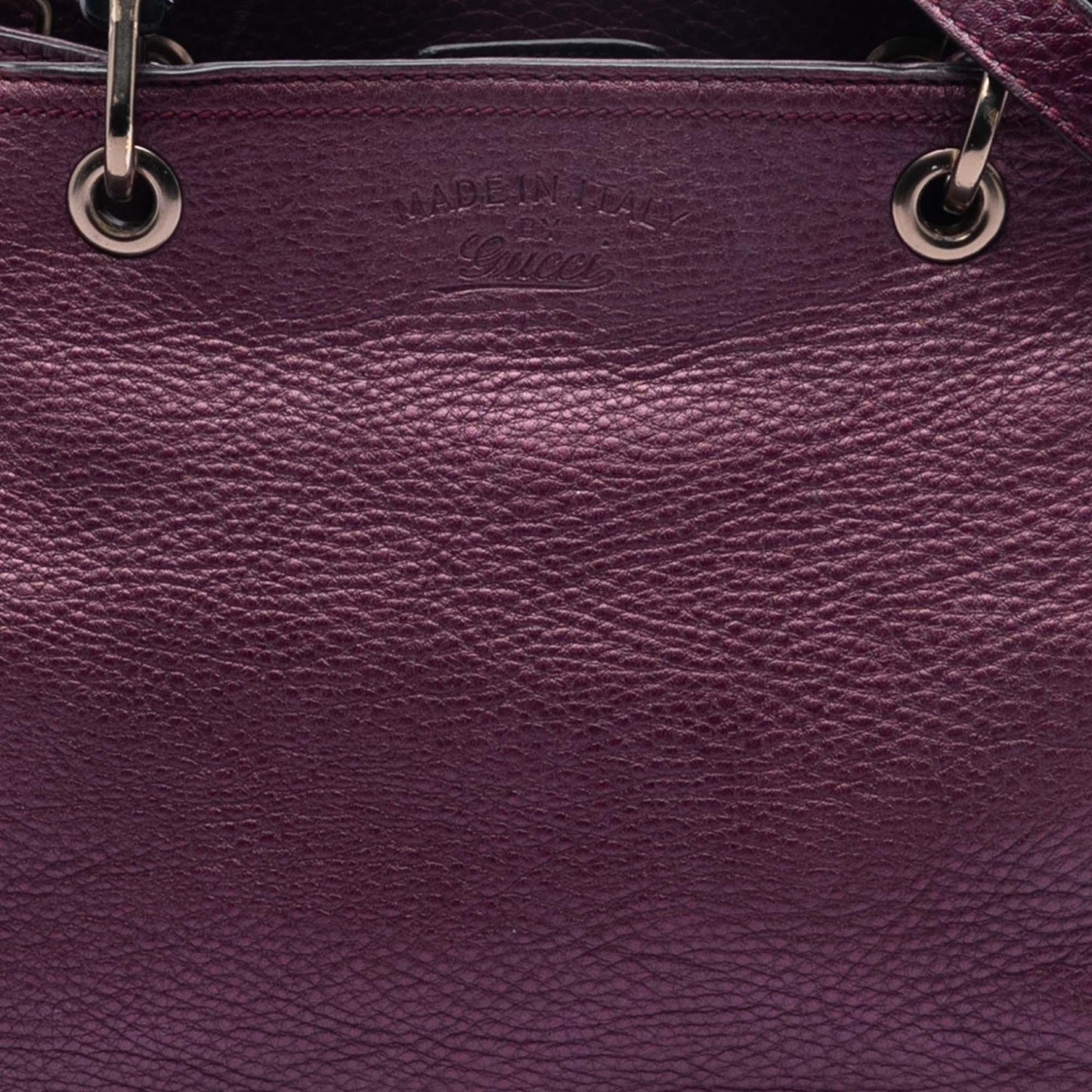 Gucci Small Metallic Calfskin Bamboo Shopper Satchel