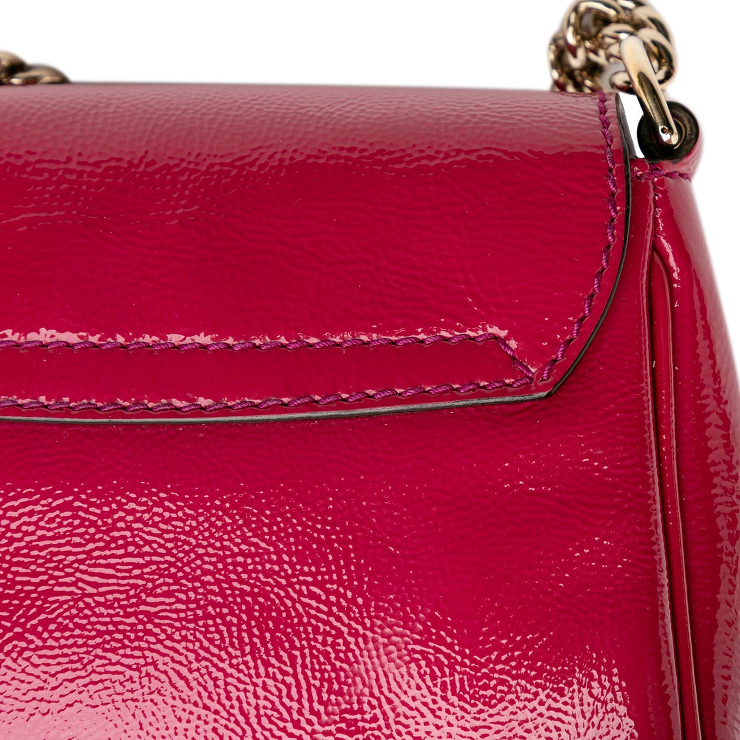 Gucci Small Patent Soho Chain Flap Crossbody