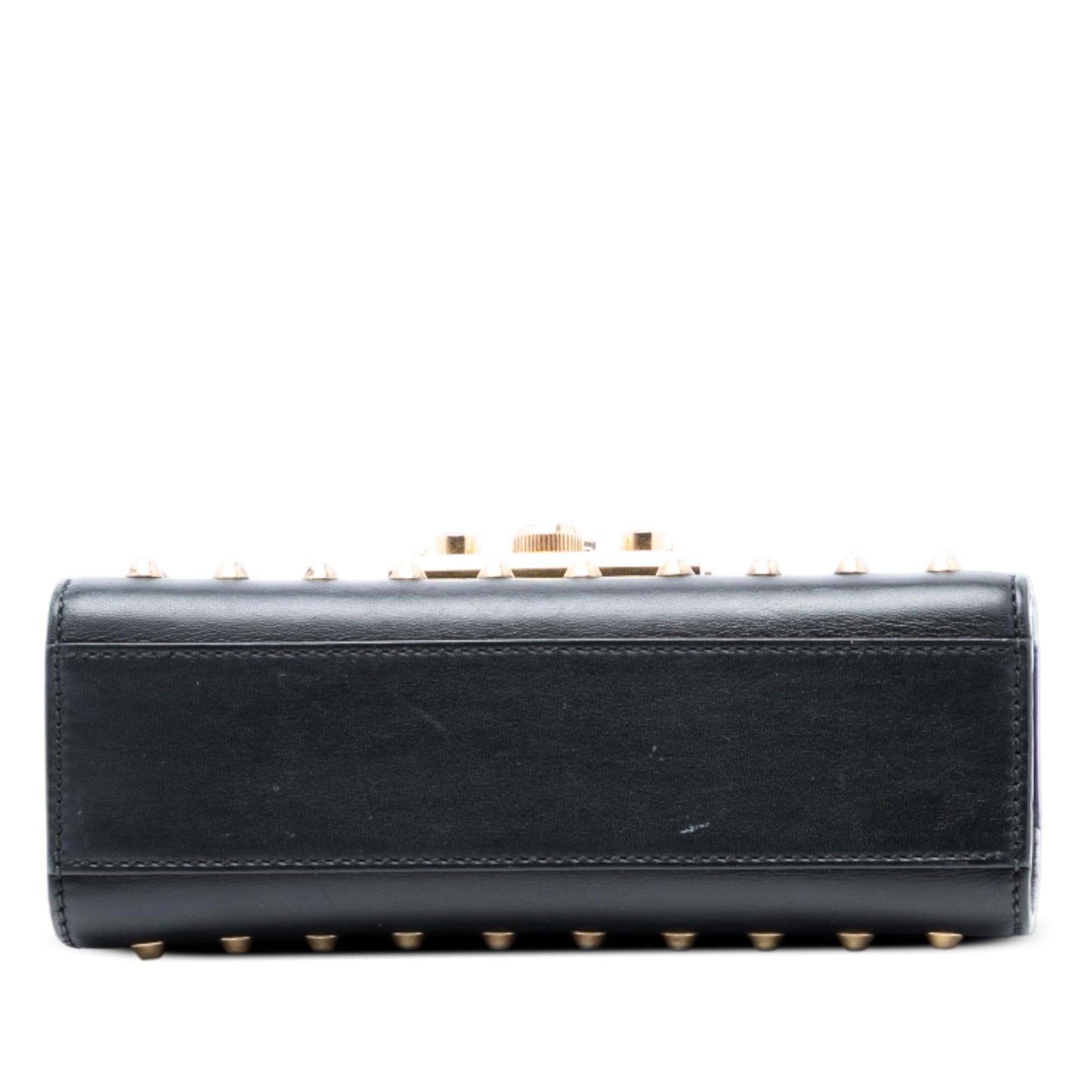 Gucci Small Pearl Studded Leather Padlock Crossbody