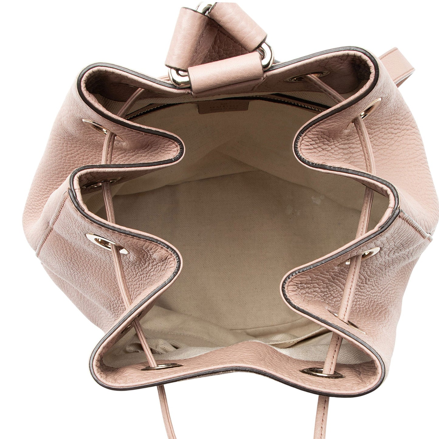 Gucci Small Pebbled Calfskin Soho Drawstring Backpack