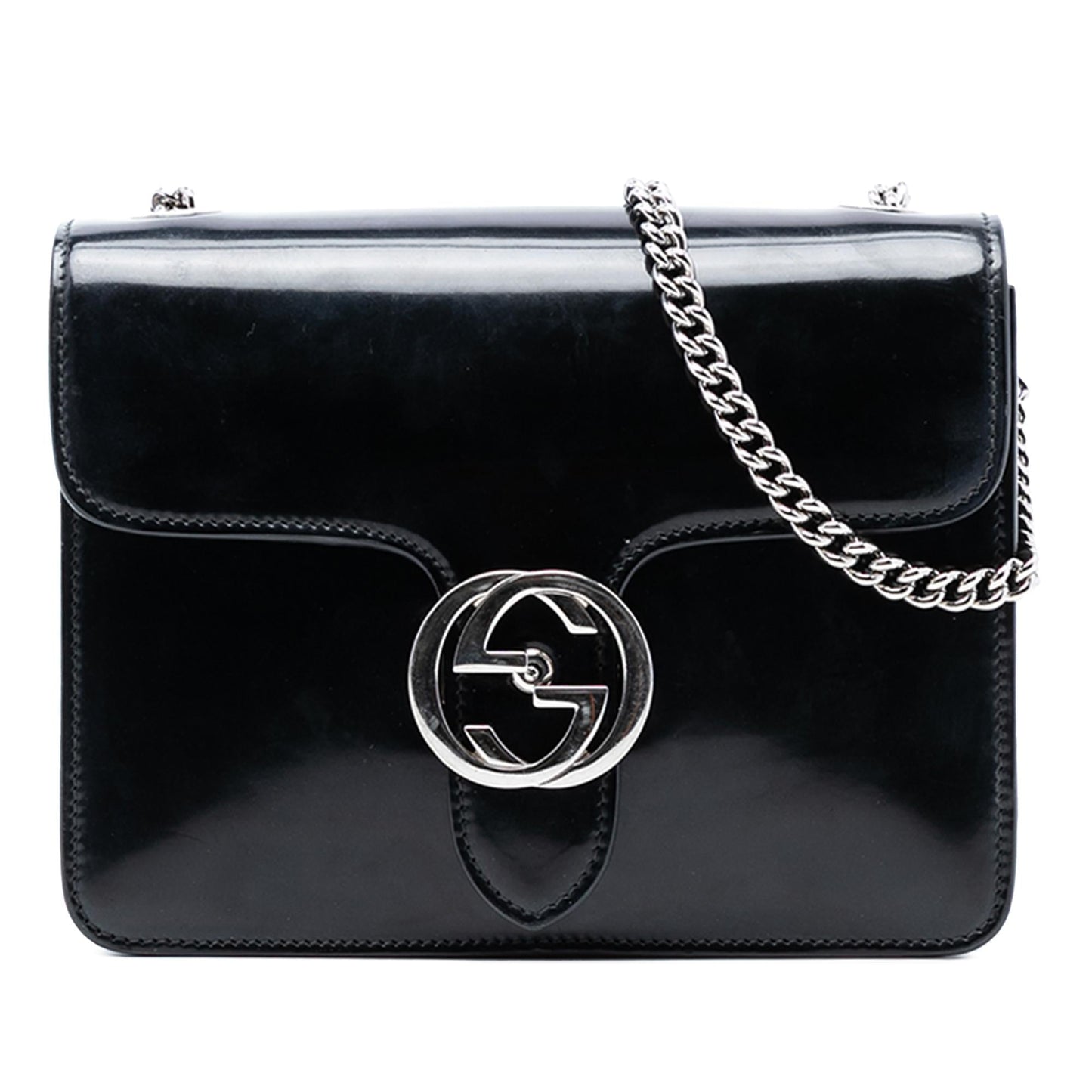 Gucci Small Polished Calfskin Interlocking G Dollar Crossbody