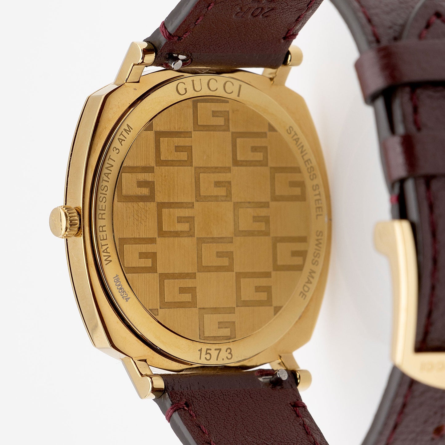 Gucci Stainless Steel Leather Grip Watch