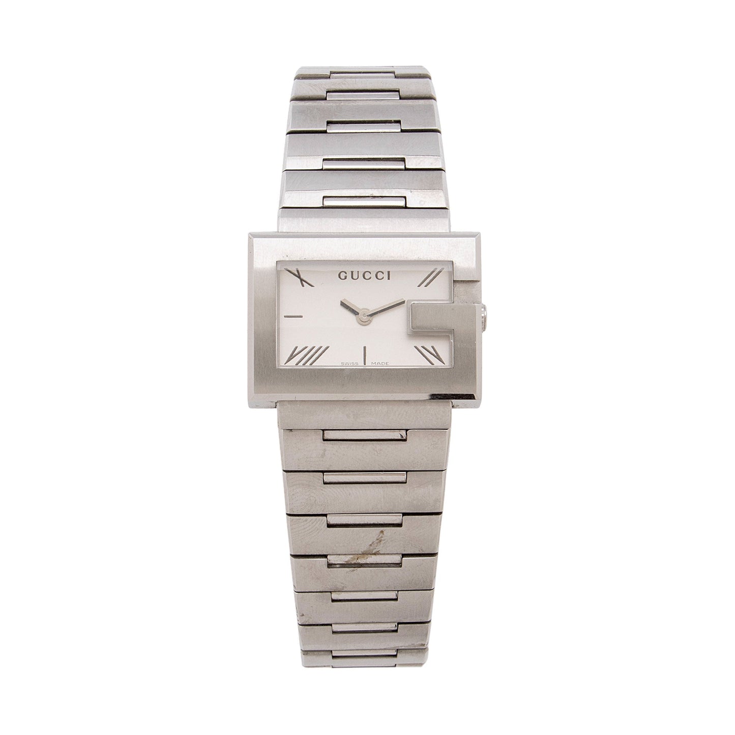 Gucci Stainless Steel Rectangular G Watch (SHF-eHi0YN)
