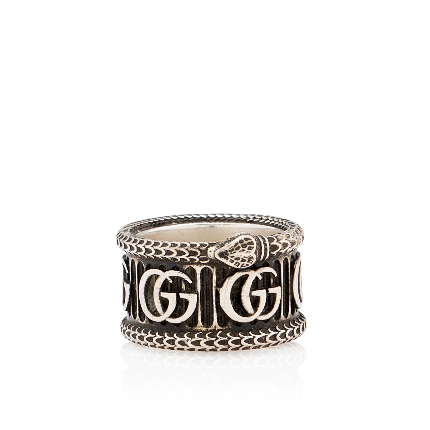Gucci Sterling Silver GG Ring - Size 8