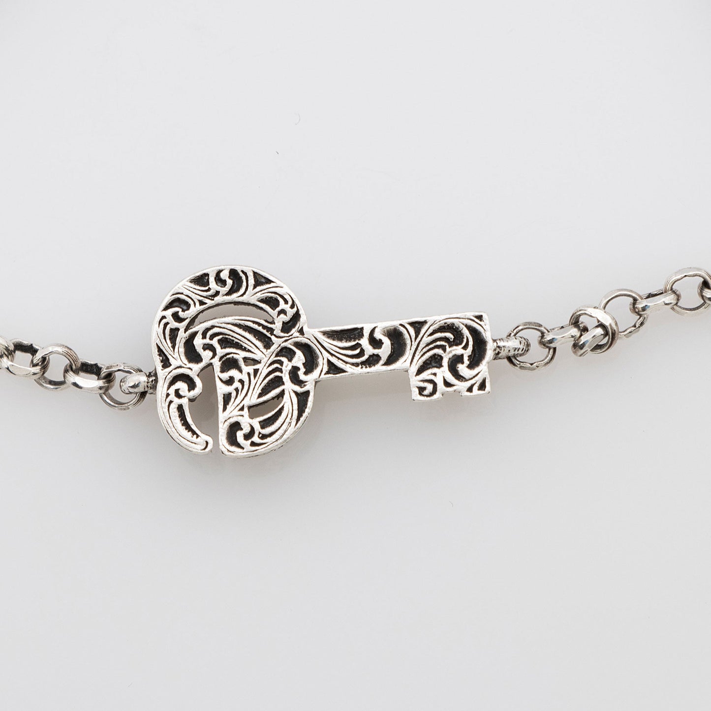 Gucci Sterling Silver GG Marmont Key Charm Bracelet