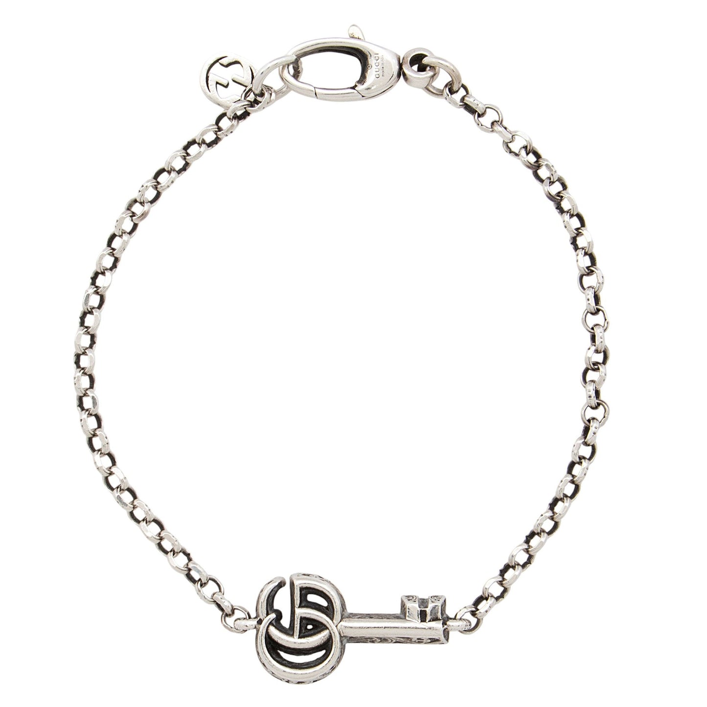 Gucci Sterling Silver GG Marmont Key Charm Bracelet