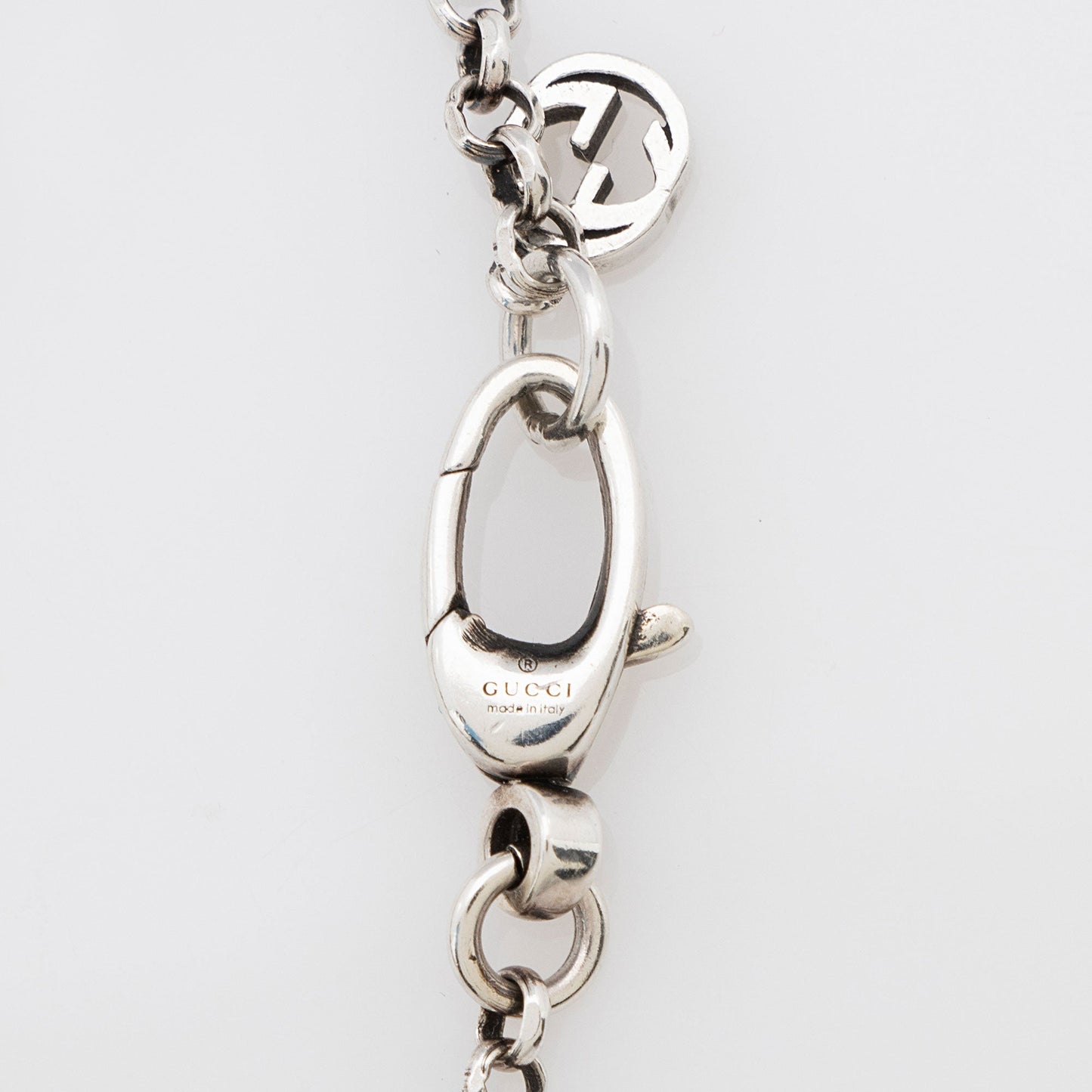Gucci Sterling Silver GG Marmont Key Charm Bracelet