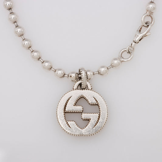 Gucci Sterling Silver Interlocking G Boule Chain Bracelet (SHF-oqBSBp)