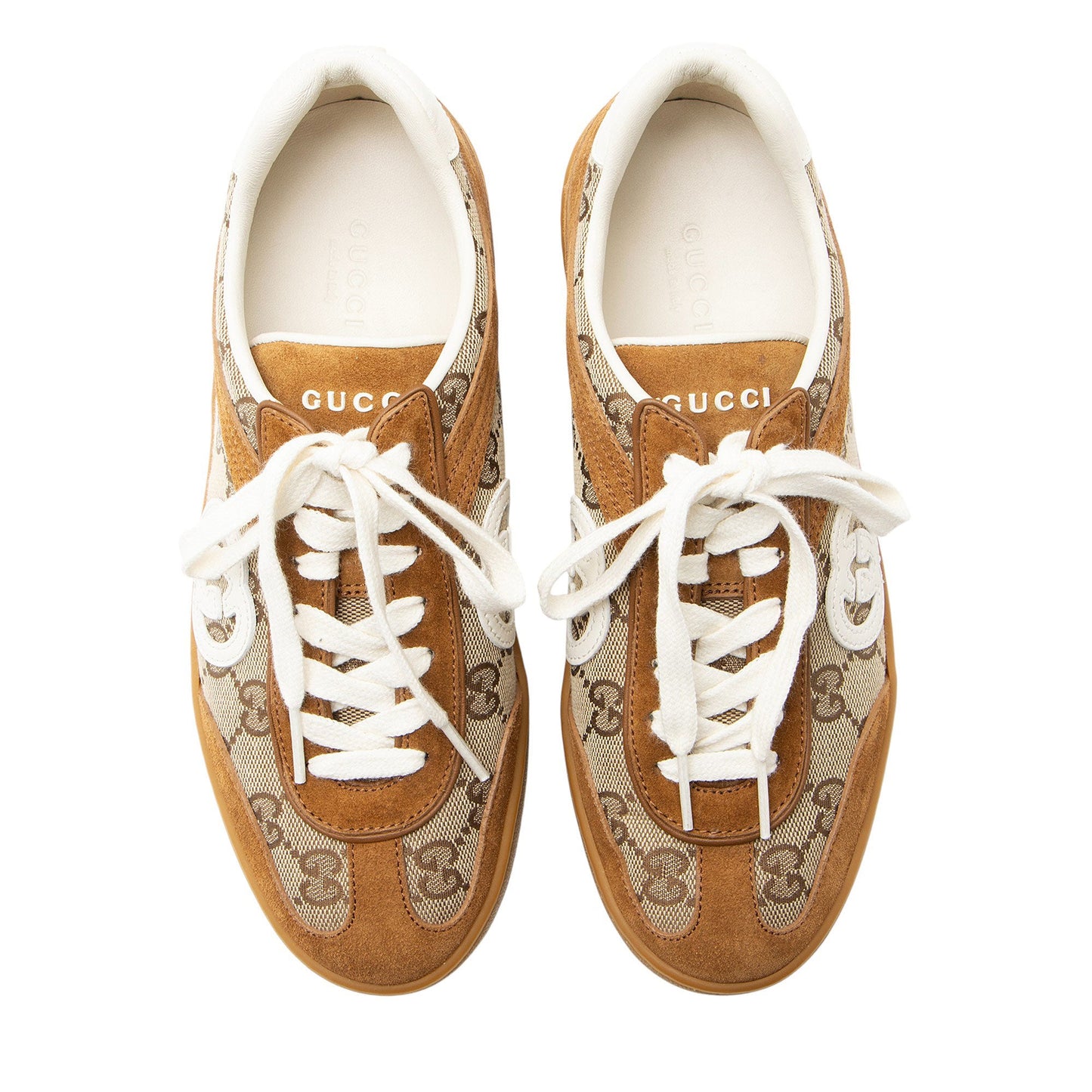 Gucci Suede GG Canvas G75 Sneakers - Size 6.5 / 36.5