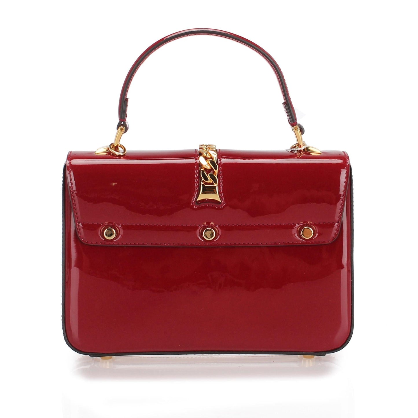 Luxury Gucci Trending 2025 Sylvie 1969 Patent Leather Satchel (SHG-24887)