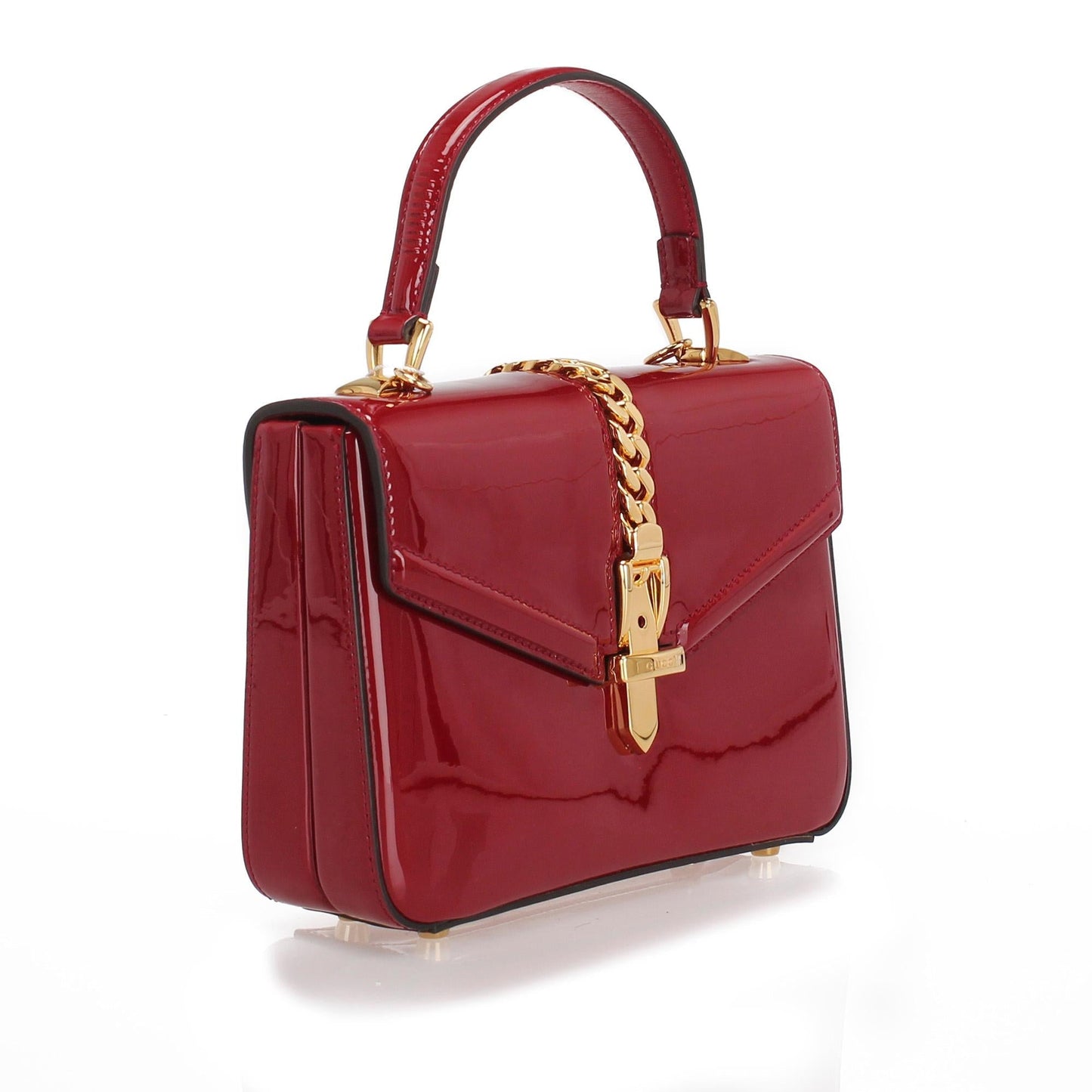 Luxury Gucci Trending 2025 Sylvie 1969 Patent Leather Satchel (SHG-24887)