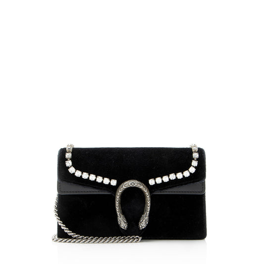 Gucci Velvet Crystal Embellished Dionysus Mini Shoulder Bag