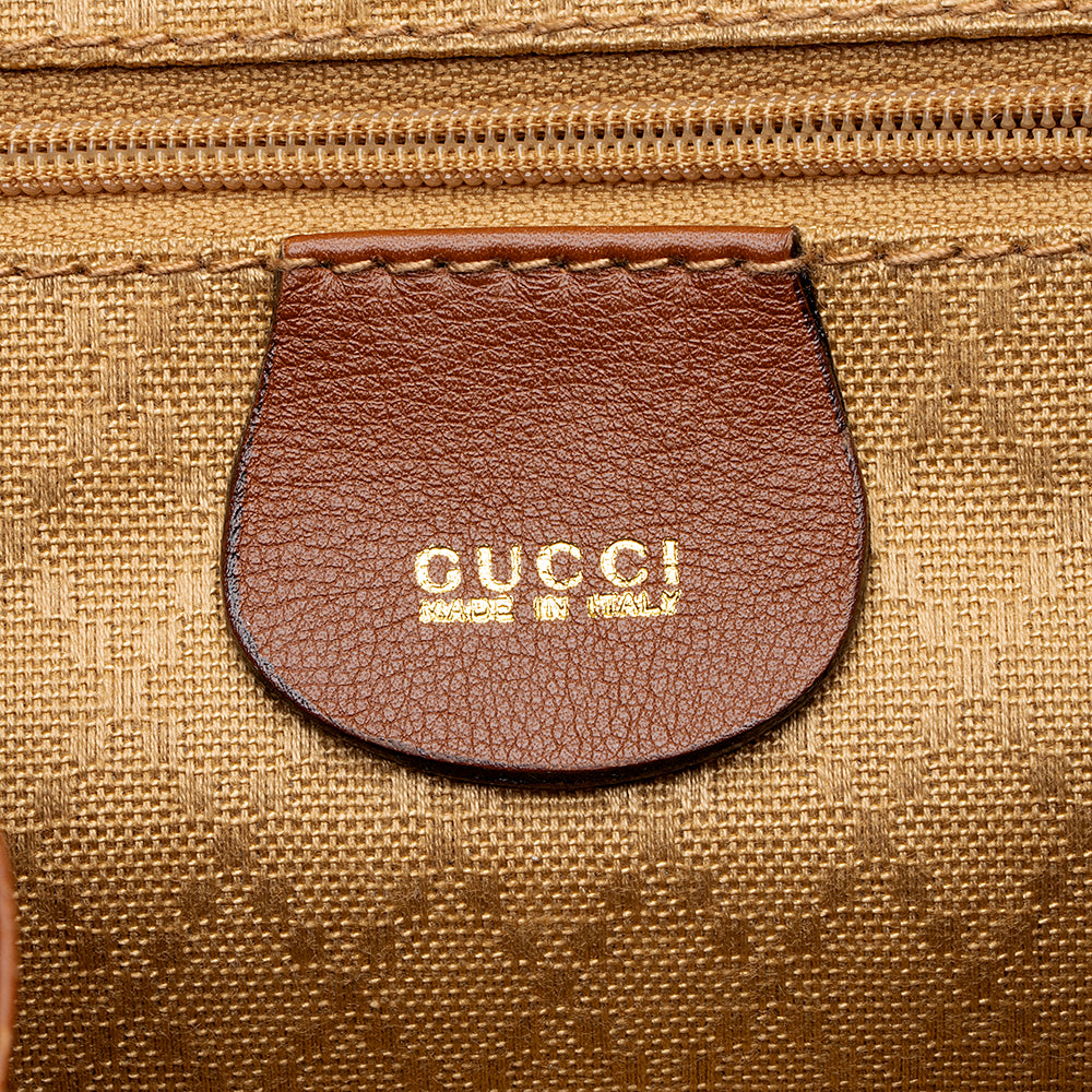 Gucci Vintage Leather Bamboo Backpack (SHF-19555)