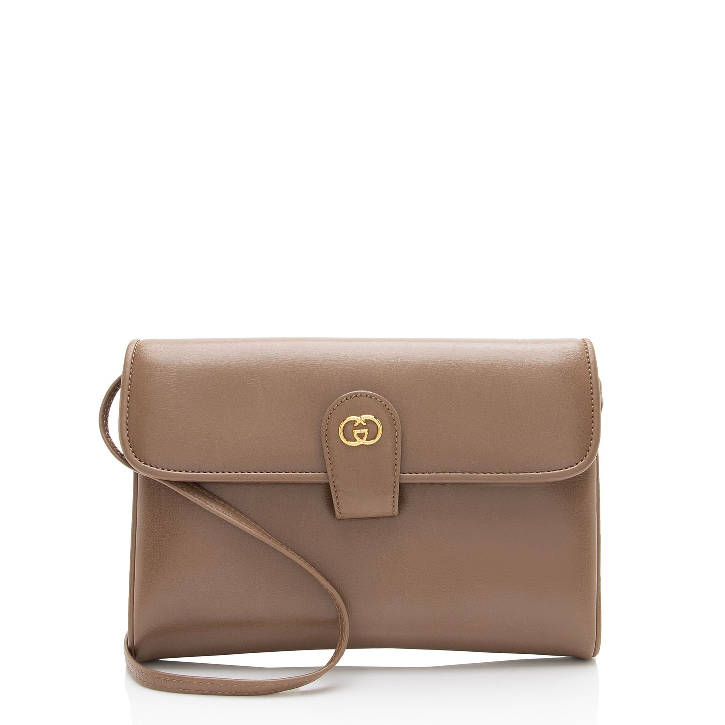 Gucci Vintage Leather Interlocking G Flap Crossbody