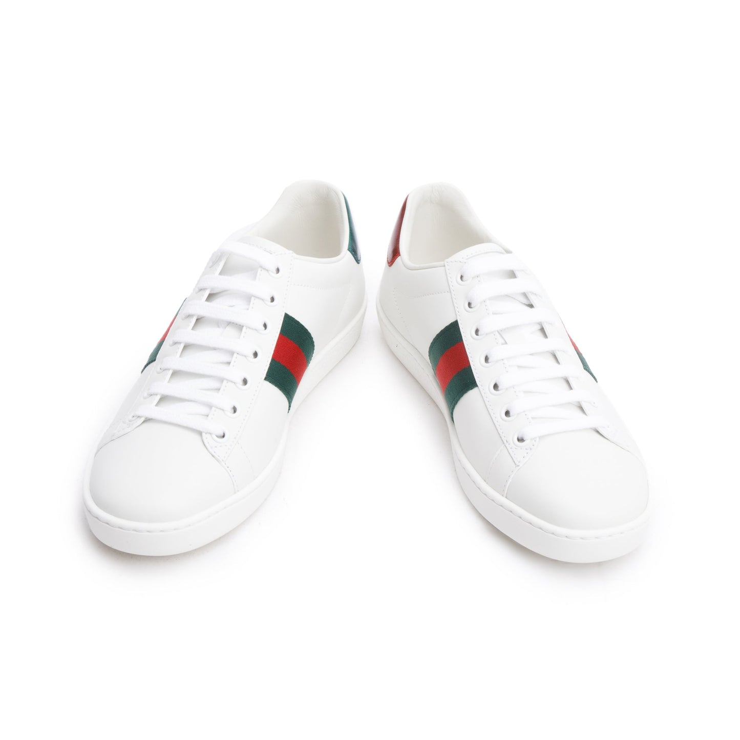 Gucci White Leather Web Women's Ace Sneakers, Size 37