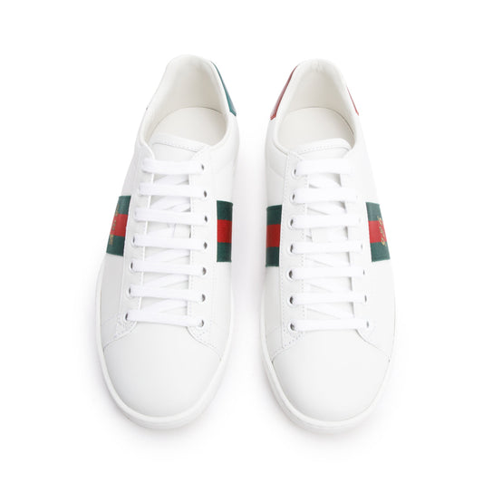 Gucci White Leather Web Women's Ace Sneakers, Size 37