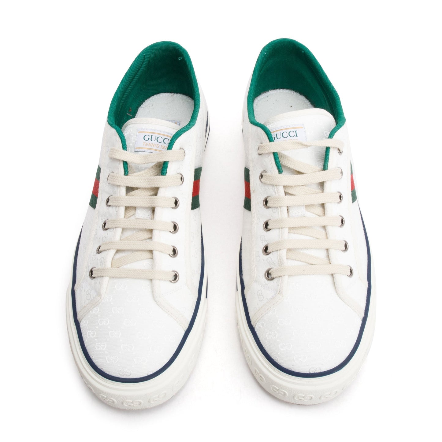 Gucci White Micro GG Canvas Web Men's Tennis 1977 Sneakers, Size 11.5