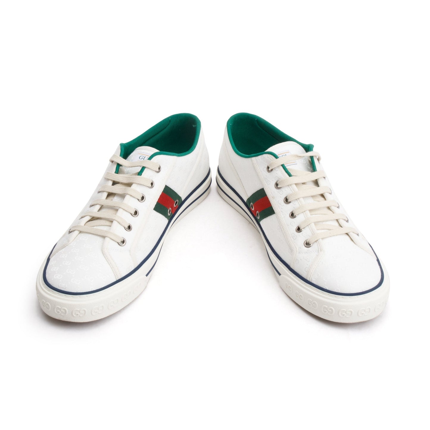 Gucci White Micro GG Canvas Web Men's Tennis 1977 Sneakers, Size 11.5