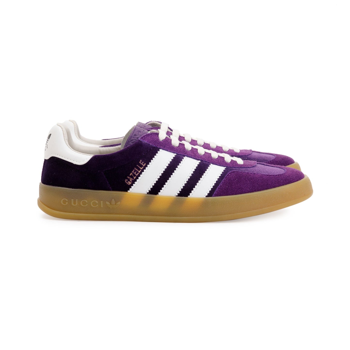 Gucci X Adidas Purple Velvet Gazelle Sneakers, Size 38