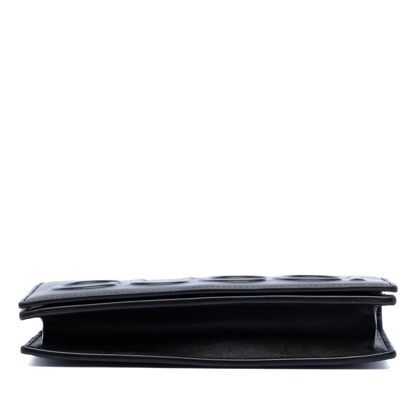 Gucci XL Leather Embossed Logo Wallet on Chain