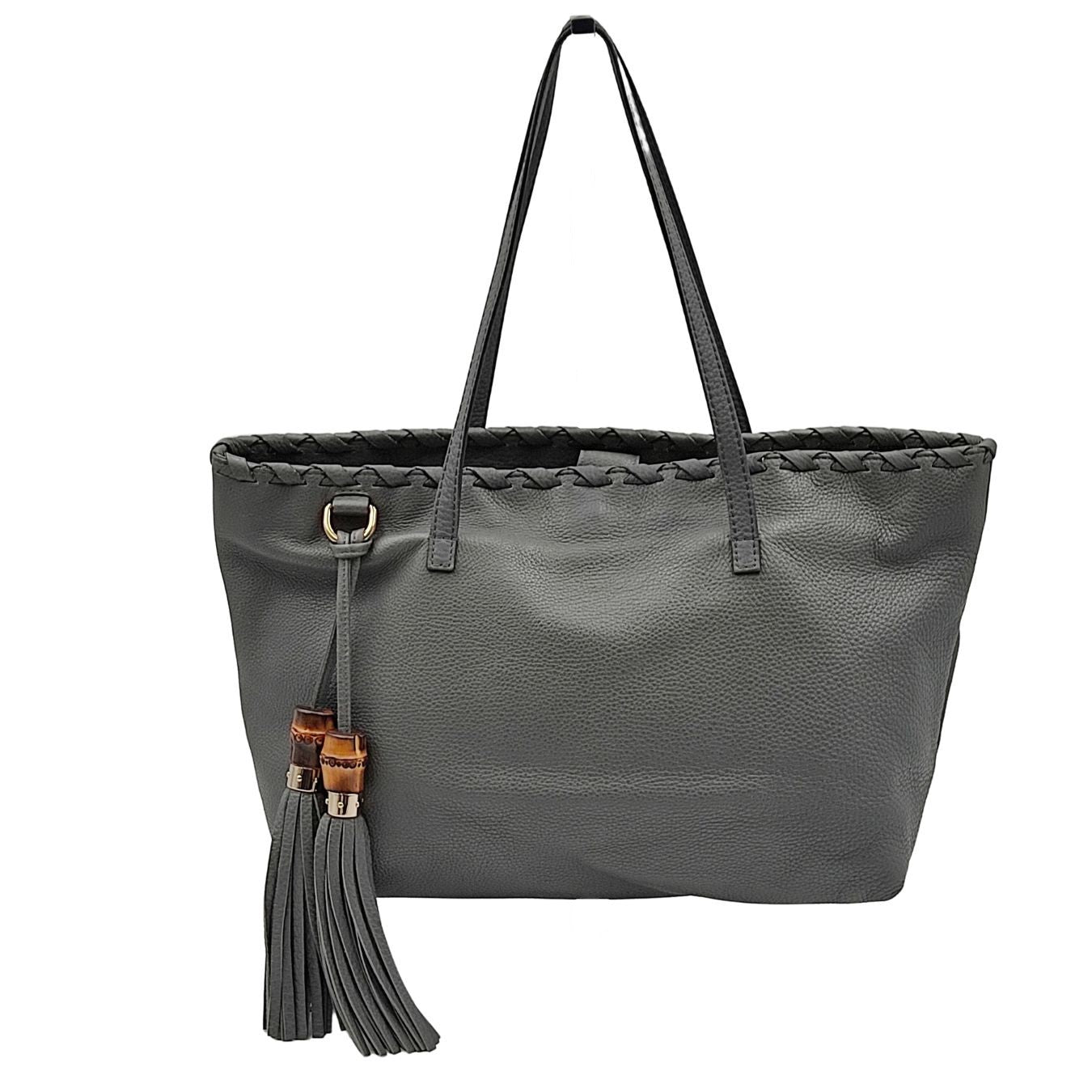 Luxury Gucci Trending 2025 Luxury Gucci Trending 2025 Shopper Tote Bamboo bag in gray leather - '10s