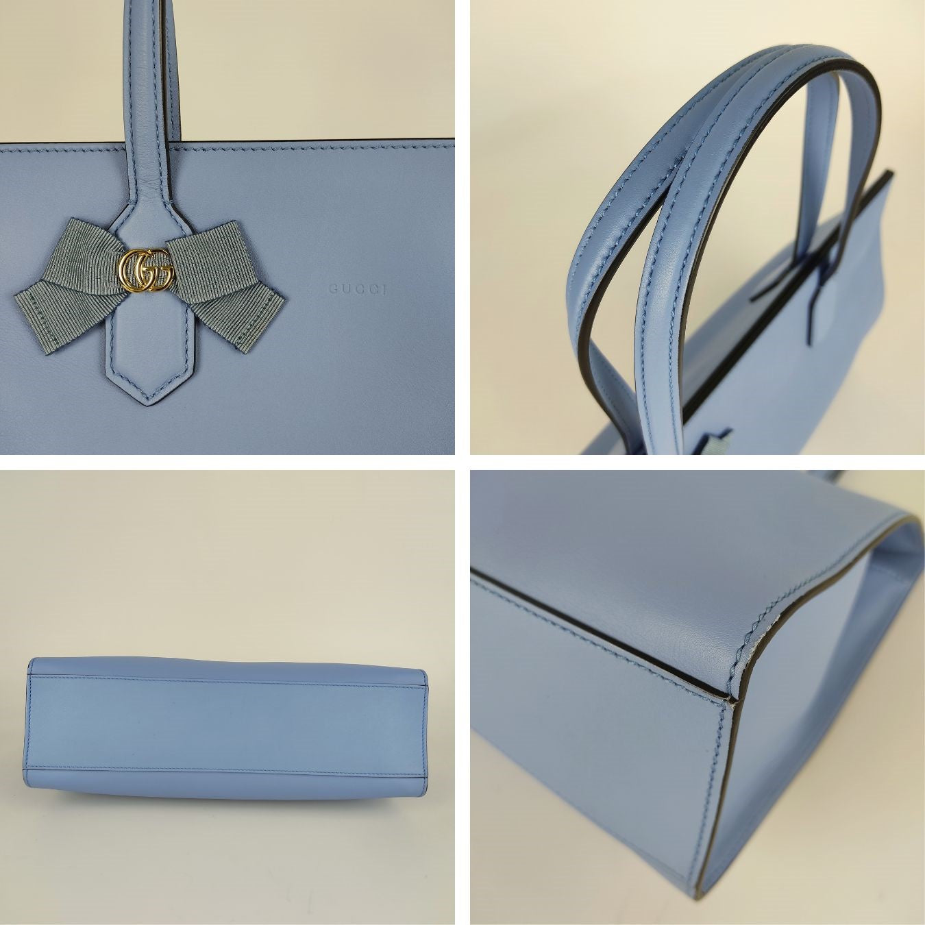 Luxury Gucci Trending 2025 Luxury Gucci Trending 2025 Shopper handbag in light blue leather Japan Exclusive - '10s