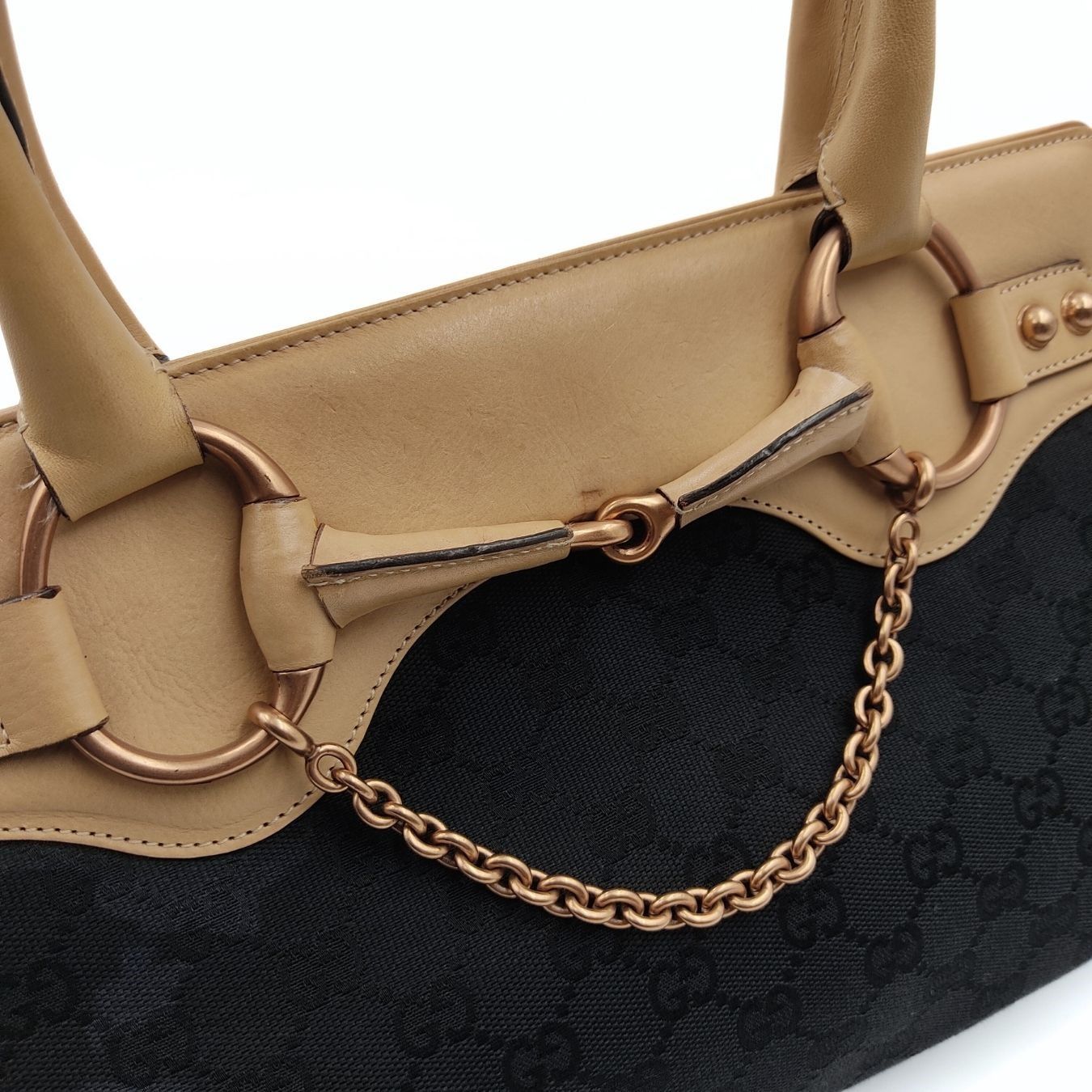 Luxury Gucci Trending 2025 Luxury Gucci Trending 2025 Horsebit Chain shoulder bag in canvas and leather - '10s
