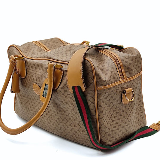 Luxury Gucci Trending 2025 Luxury Gucci Trending 2025 vintage monogram Web line travel bag - '10s