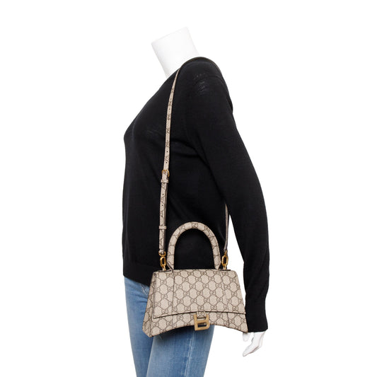 Gucci x Balenciaga The Hacker Project GG Supreme Small Hourglass Top Handle Bag