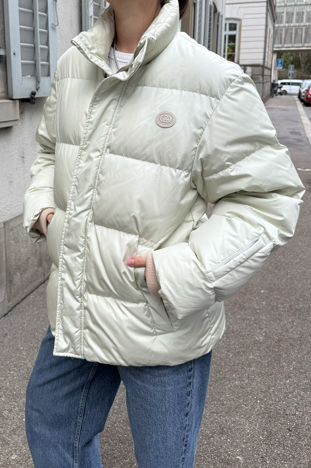 Luxury Gucci Trending 2025 Think/Thank Puffer Jacket Off-White