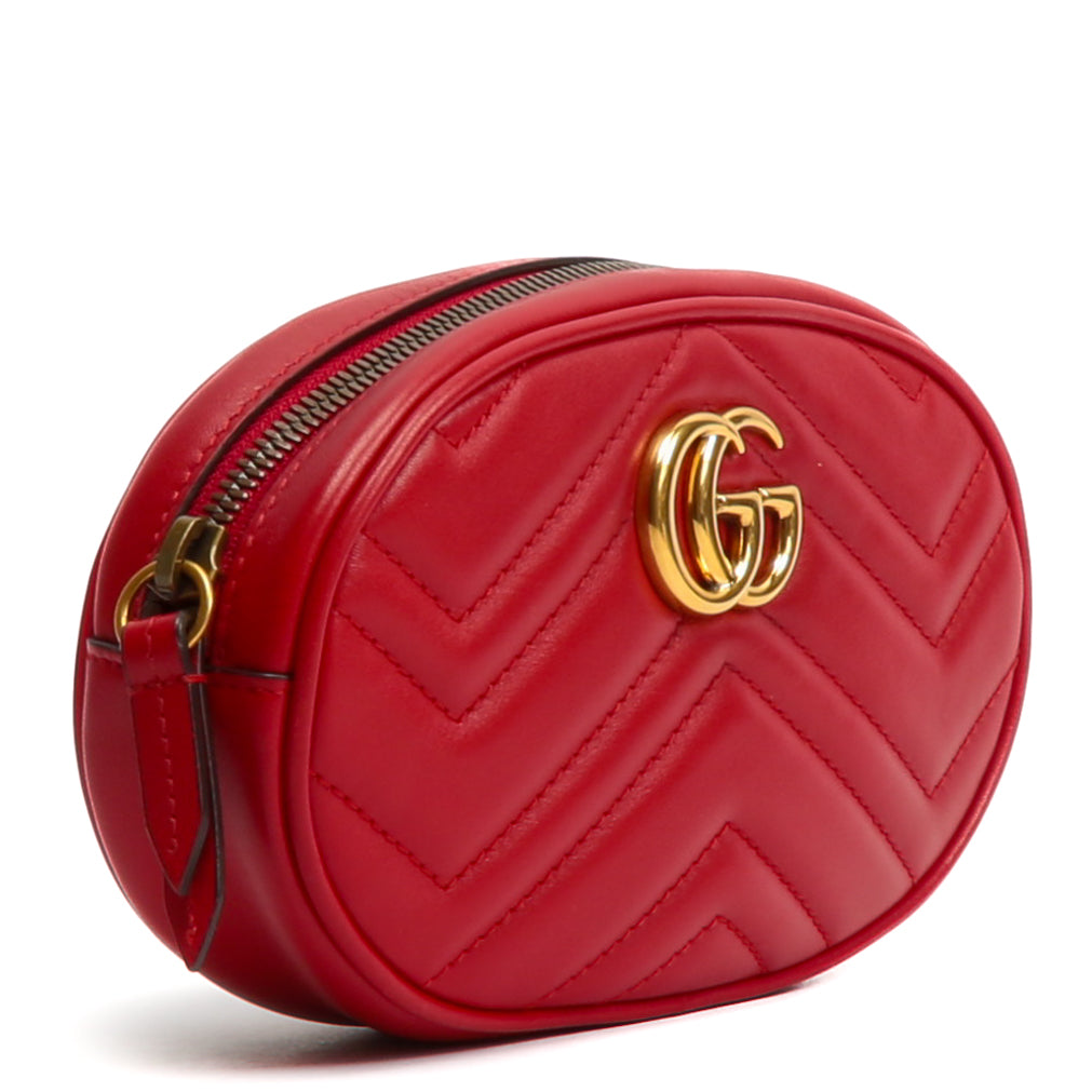 Luxury Gucci GG Marmont Belt Bag - Red