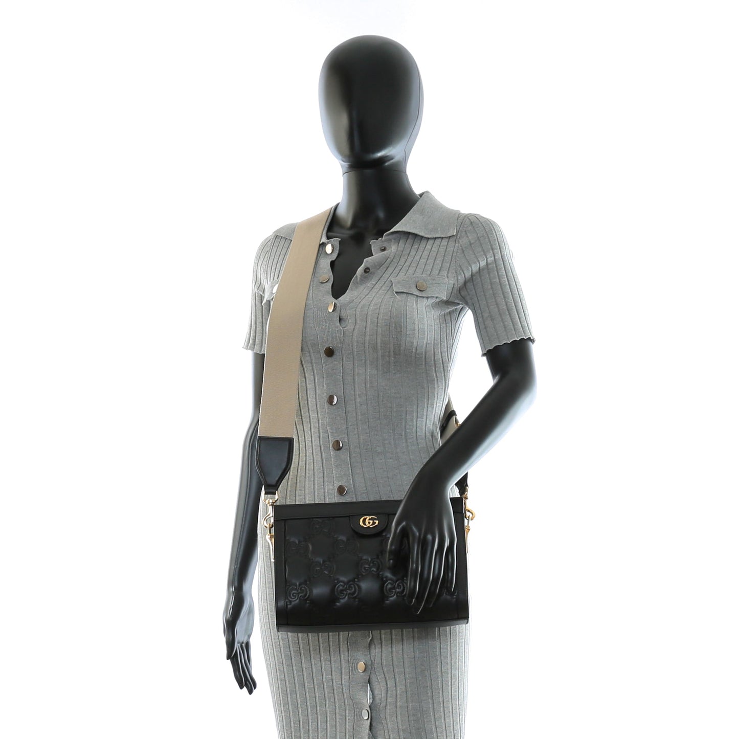 Luxury Gucci GG Matelassé Small Clutch On Chain-Black