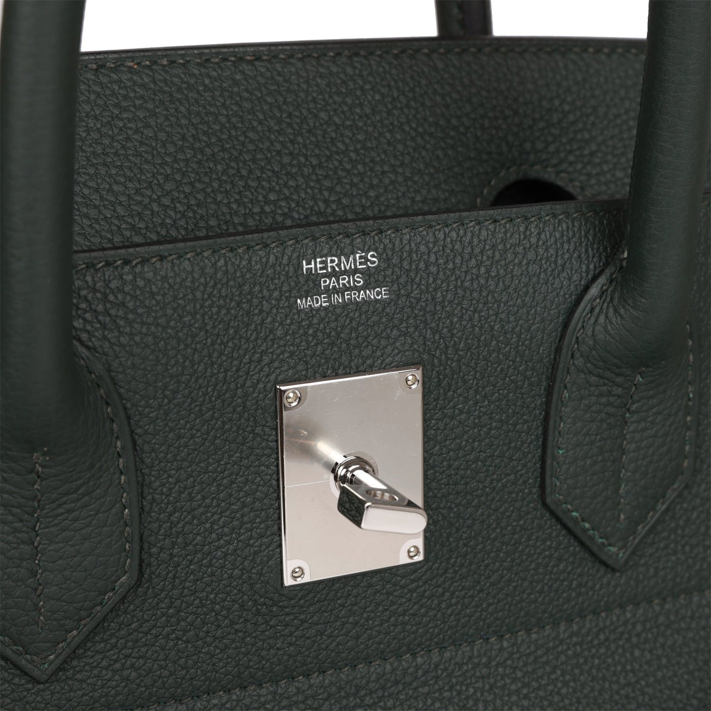 Luxury Hermes HAC Birkin 40 Vert Fonce Togo Palladium Hardware