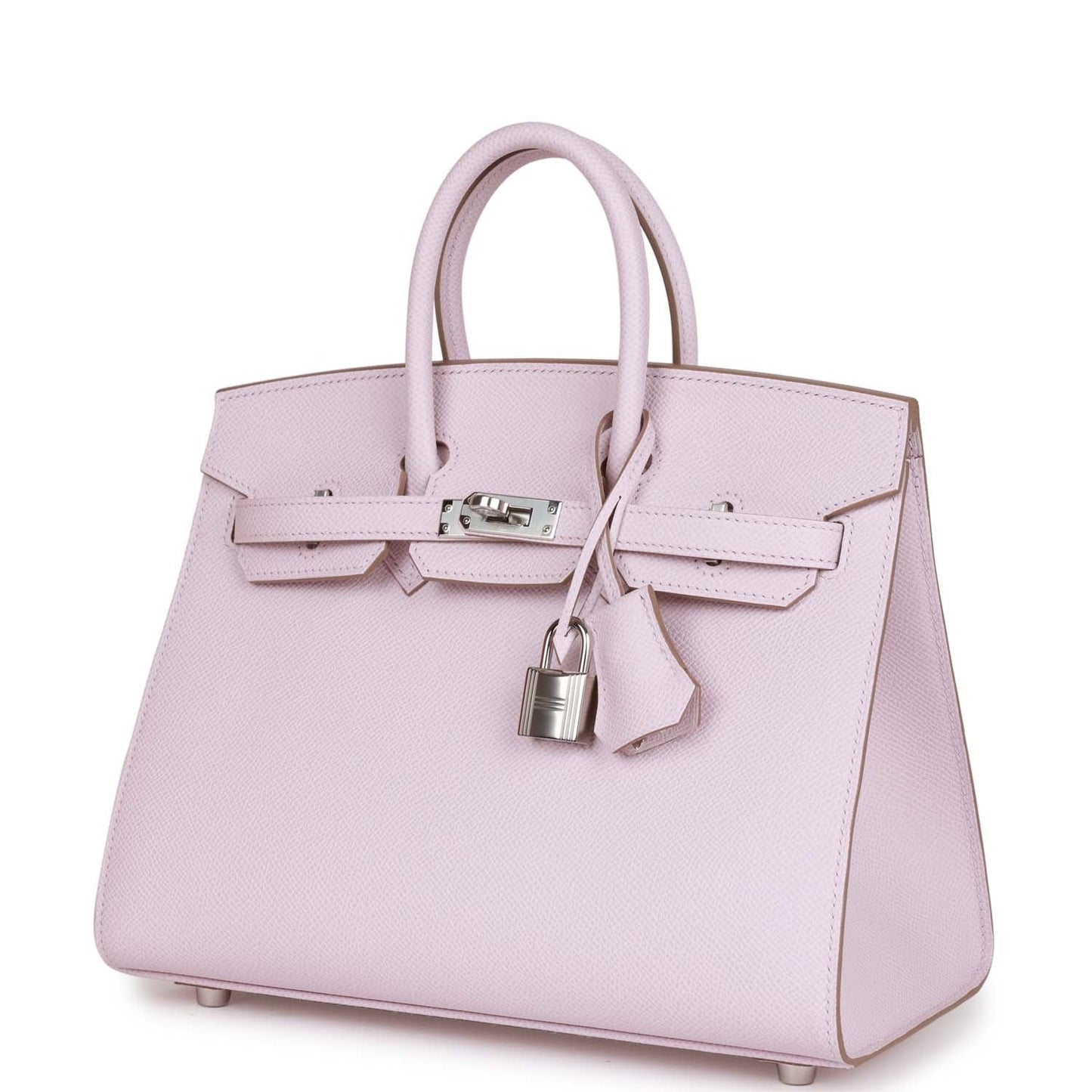 Luxury Hermes Birkin Sellier 25 Mauve Pale Epsom Palladium Hardware