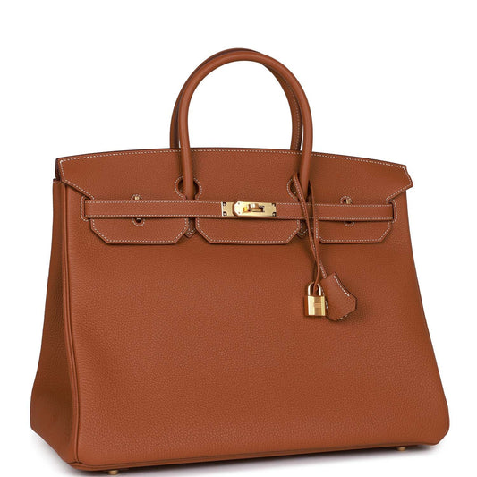 Luxury Hermes Birkin 40 Gold Togo Gold Hardware