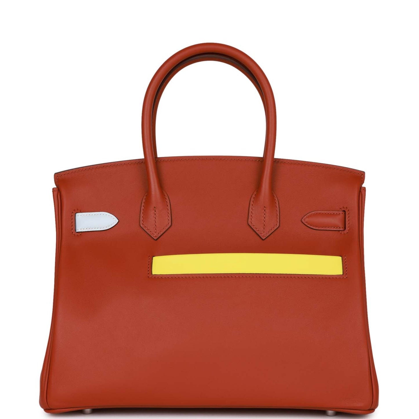 Luxury Hermes Colormatic Birkin 30 Cuivre, Nata and Bleu Brume Swift Palladium Hardware