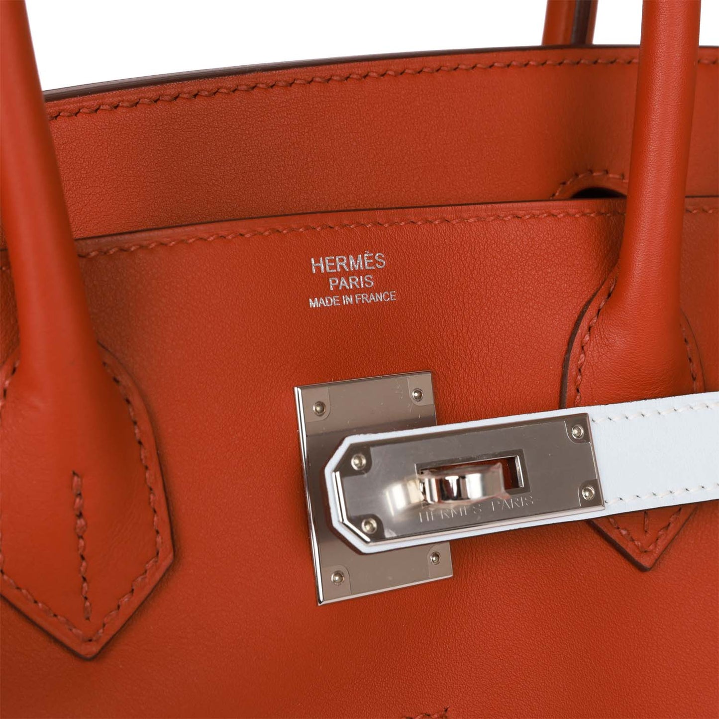 Luxury Hermes Colormatic Birkin 30 Cuivre, Nata and Bleu Brume Swift Palladium Hardware