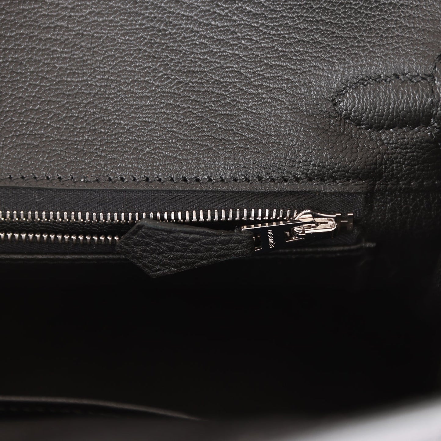 Luxury Hermes Birkin 25 Black Lizard and Togo Touch Palladium Hardware