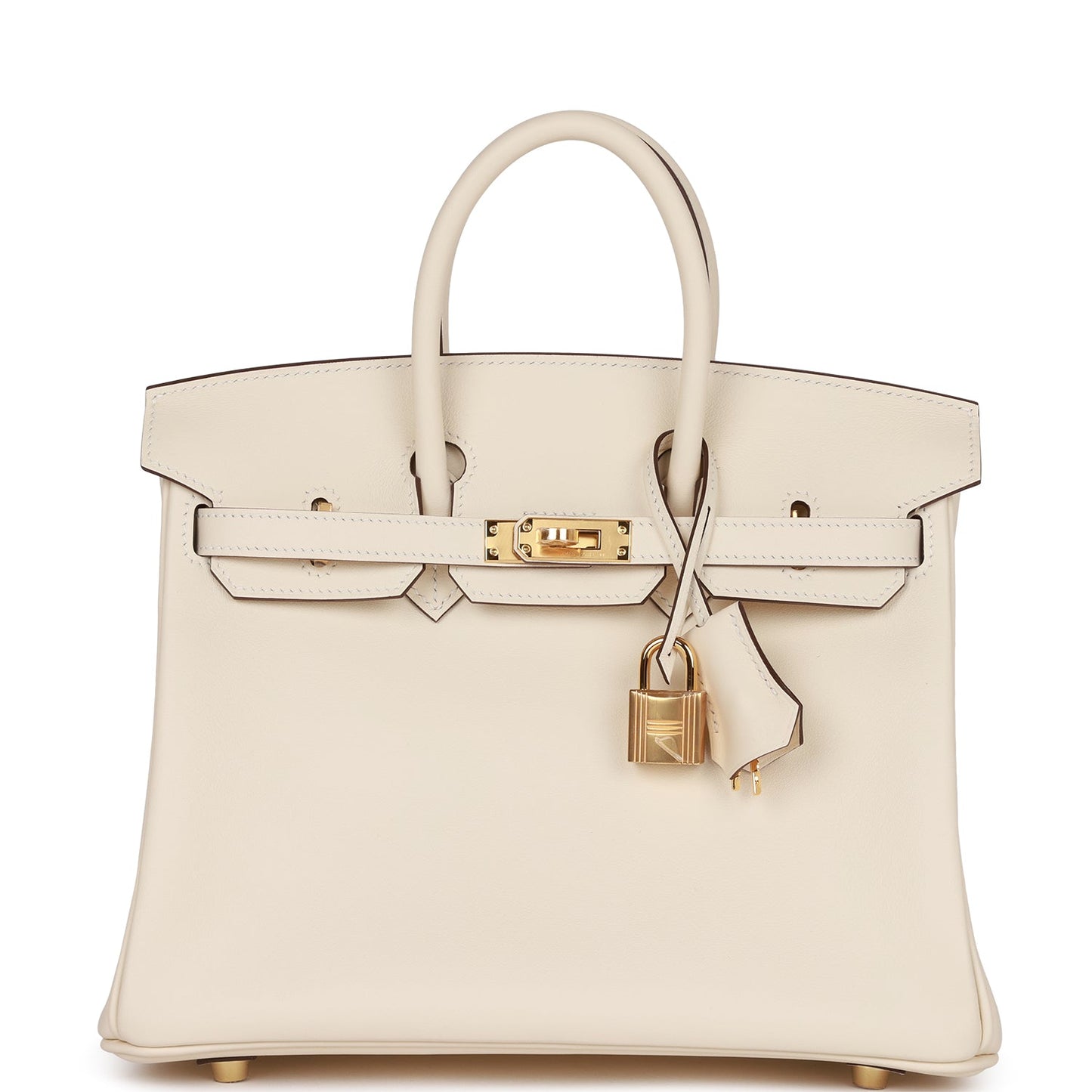 Luxury Hermes Birkin 25 Nata Swift Gold Hardware