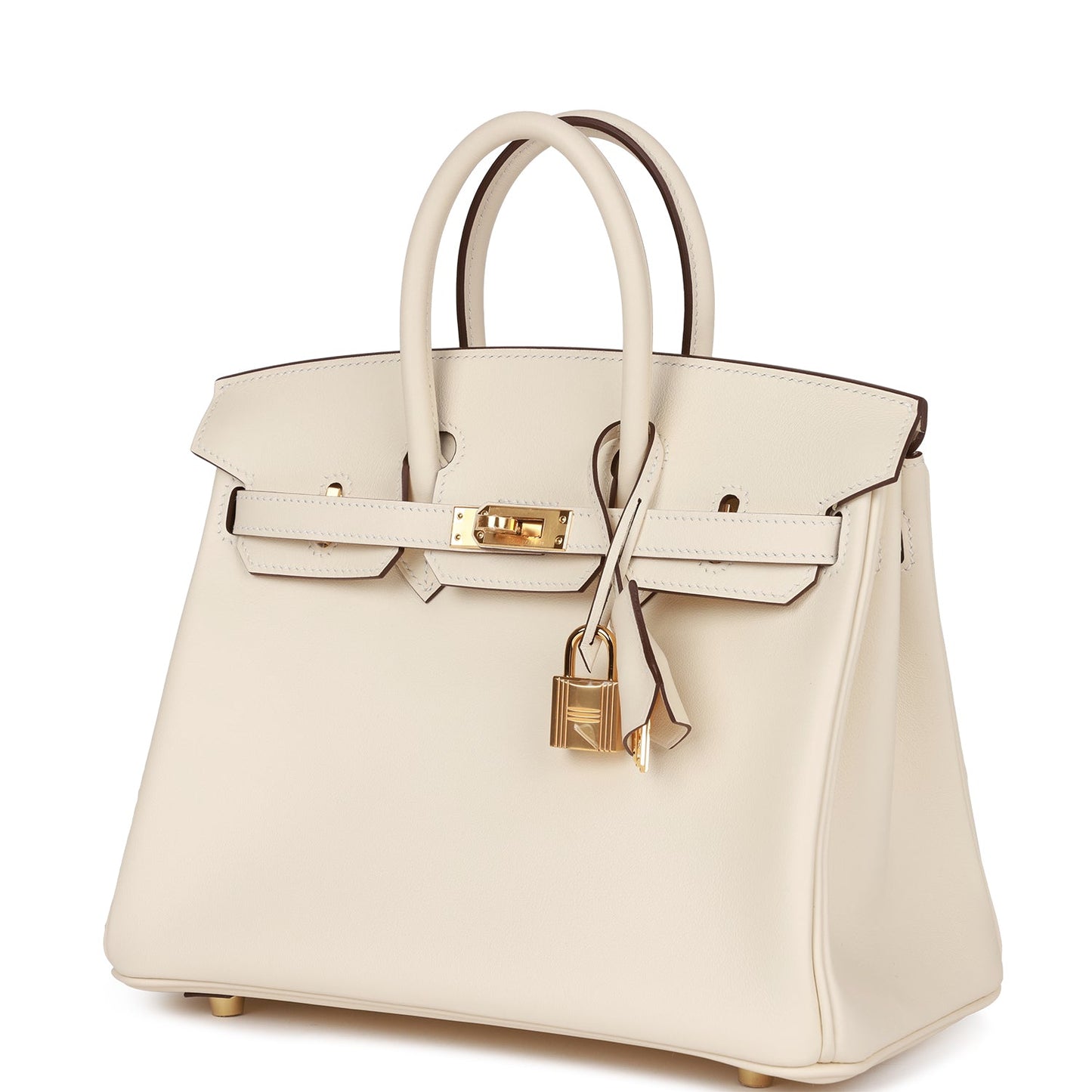 Luxury Hermes Birkin 25 Nata Swift Gold Hardware